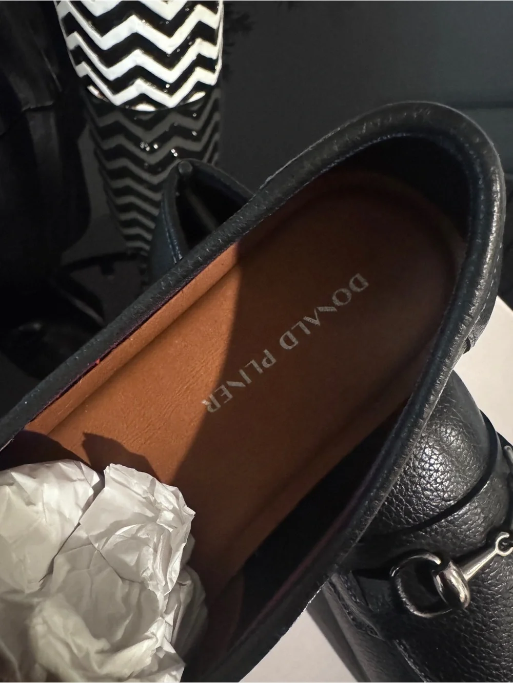 Donald Pliner Black Leather Men's Bit Loafers